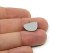 Semi Circle Charm, Stainless Steel Irregular Shaped Semi Circle Charms With 1 Loop, Pendant Charms (14x16x0.80mm) SMP3360