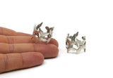 Silver Butterfly Ring, Antique Silver Plated Brass Adjustable Butterfly Rings N0028