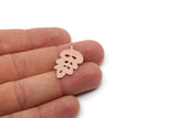 Copper Leaf Charm, 6 Raw Copper Leaf Charms With 1 Loop, Findings (30x15.5x0.80mm) SMP2944
