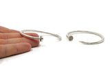 Silver Nail Cuff, Antique Silver Plated Brass Nail Cuff, Bracelet (170x4mm) Brc109