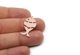 Copper Fish Charm, Raw Copper Fish Charms With 1 Loop, Findings (30x15x0.80mm) SMP3305