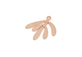 Copper Leaf Charm, Raw Copper Leaf Charms With 1 Loop, Findings (18x17x0.80mm) SMP3354