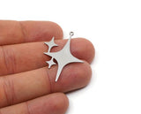 Steel Charm, Stainless Steel North Star Charms With 1 Loop, Pole Star Findings, Earring Charms, Pendant Charms (40/30x0.80mm) SMP3015