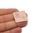 Copper Square Charm, 2 Raw Copper Horse Patterned Square Charms With 1 Hole, For Jewelry Making (30x30x0.80mm) SMP2991
