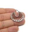 Round Charm, Raw Brass/Stainless Steel/Raw Copper Round Shaped Charms, Pendants, Findings (36x32mm) SMP3357