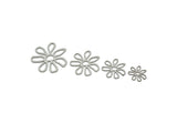Steel Flower Charm, Stainless Steel Flower Charms, Findings (15/20/24/29x0.80mm) SMP2234