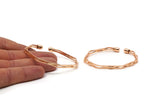 Bohemian Wavy Cuff, Rose Gold Plated Brass Adjustable Triple Wire Bracelets And Ball Ending BRC239