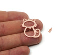 Copper Dangle Charm, Raw Copper Cat And Dangle Fish Charms With 3 Loops, Findings (29x22x0.80mm) SMP3293