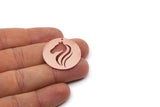 Copper Round Charm, 2 Raw Copper Horse Patterned Charms With 1 Hole, For Jewelry Making (30x0.80mm) SMP2987