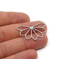 Steel Flower Charm, Stainless Steel Flower Charms With 1 Loop, Charm Pendants, Earring Findings (15/22x0.80mm) SMP2863