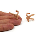 Rose Gold Starfish Ring - Rose Gold Plated Brass Adjustable Starfish Rings Mn69
