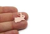 Copper Rabbit Charm, Raw Copper Rabbit Charms With 2 Loops, Bunny Findings (10/14/17x0.80mm) SMP3316