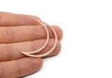 Copper Moon Charm, Raw Copper Crescent Moon Charms With 1 Hole, Findings (46x11x0.80mm) SMP3339
