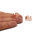 Copper Bohemian Ring, 2 Rose Gold Plated Copper Chevron Adjustable Ring Settings (16-17mm) 23 Gauge Mn87 Q0463