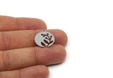 Steel Round Charm, Stainless Steel Branch Charm With 1 Loop, Steel Earring Charms, Steel Charms for Jewelry Making (20/25/30x0.80mm) SMP3094