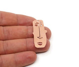 Copper Face Charm, Raw Copper Face Charms, Earring Findings, For Jewelry Making SMP2857 SY0400