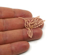 Copper Bird Charm, 2 Raw Copper Hummingbird Shaped Charms, Findings (37x39x0.80mm) SMP3083