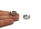 Silver Ring, 2 Antique Silver Plated Brass Adjustable Rings N0059