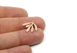 Leaf Charm, Raw Brass/Stainless Steel/Raw Copper Leaf Charms With 1 Loop, Findings (18x17mm) SMP3354