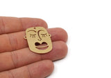 Brass Face Charm, Raw Brass Face Charms, Earring Findings, For Jewelry Making SMP2858