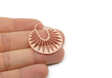 Copper Round Charm, Raw Copper Round Shaped Charms, Pendants, Findings (36x32x0.80mm) SMP3357
