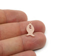 Copper Fish Charm, Raw Copper Fish Charms With 1 Loop, Blanks, Findings (15/20/25x0.80mm) SMP3327