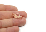 Sun Charm, Raw Brass/Stainless Steel/Raw Copper Sunshine Charms, Pendants, Findings (23x15mm) SMP3356