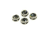 Brass Bead, 6 Antique Silver Plated Brass Black Diamond Crystal Diamond Rhinestones Setting for SS34 (7.2mm) SS34 SY0052
