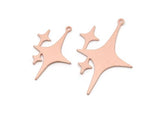 Copper Charm, Raw Copper North Star Charms With 1 Loop, Pole Star Findings, Earring Charms, Pendant Charms (40/30x0.80mm) SMP3015
