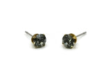Brass Stud Earrings, 8 Black Diamond Crystal Rhinestone Beads Brass Stud Earrings Brass Setting for SS24 - 5.3mm SS24 N0678