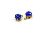 Brass Bead, 12 Raw Brass Sapphire Crystal Diamond Rhinestones Setting for SS24 (5.5mm) SS24 F105