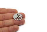 Steel Round Charm, Stainless Steel Branch Charm With 1 Loop, Steel Earring Charms, Steel Charms for Jewelry Making (20/25/30x0.80mm) SMP3094