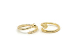 Gold Nail Ring, 2 Gold Plated Brass Adjustable Nail Rings - (15mm) D0433 Q0200