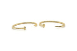 Gold Nail Cuff, Gold Plated Brass Nail Cuff, Bracelet (170x4mm) Brc109
