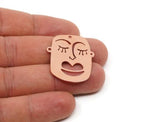 Copper Face Charm, Raw Copper Face Charms, Earring Findings, For Jewelry Making SMP2857 SY0400