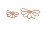 Copper Flower Charm, Raw Copper Flower Charms With 1 Loop, Charm Pendants, Earring Findings (15/22x0.80mm) SMP2863
