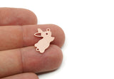 Copper Rabbit Charm, Raw Copper Rabbit Charms With 2 Loops, Bunny Findings (10/14/17x0.80mm) SMP3316
