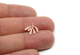 Copper Leaf Charm, Raw Copper Leaf Charms With 1 Loop, Findings (14x13x0.80mm) A3891