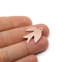 Copper Bird Charm, Raw Copper Bird Charms, Charm Pendants, Earring Findings (19/24/29x0.80mm) SMP2943