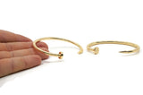 Gold Nail Cuff, Gold Plated Brass Nail Cuff, Bracelet (170x4mm) Brc109