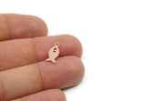 Copper Fish Charm, Raw Copper Fish Charms With 1 Loop, Blanks, Findings (15/20/25x0.80mm) SMP3327