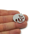 Steel Round Charm, Stainless Steel Branch Charm With 1 Loop, Steel Earring Charms, Steel Charms for Jewelry Making (20/25/30x0.80mm) SMP3094