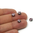 Gunmetal Bead, 8 Gunmetal Plated Brass Rose Crystal Diamond Rhinestone Prong Setting 4 Hole Slider SS29 F130