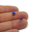 Brass Bead, 12 Raw Brass Sapphire Crystal Diamond Rhinestones Setting for SS24 (5.5mm) SS24 F105