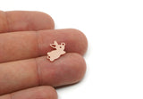 Copper Rabbit Charm, Raw Copper Rabbit Charms With 2 Loops, Bunny Findings (10/14/17x0.80mm) SMP3316