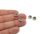 Brass Bead, 6 Antique Silver Plated Brass Black Diamond Crystal Diamond Rhinestones Setting for SS34 (7.2mm) SS34 SY0052