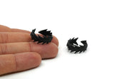 Chevron Ring, Oxidized Black Brass Adjustable Chevron Ring Settings - N0076