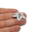 Steel Leaf Charm, Stainless Steel Leaf Charm With 1 Loop, Steel Earring Charms, Steel Charms for Jewelry Making (20/25/30x0.80mm) SMP3093