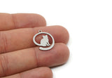 Steel Cat Charm, Stainless Steel Cat Charms With 1 Loop, Animal Jewelry, Findings (20/25/30x0.80mm) SMP3317