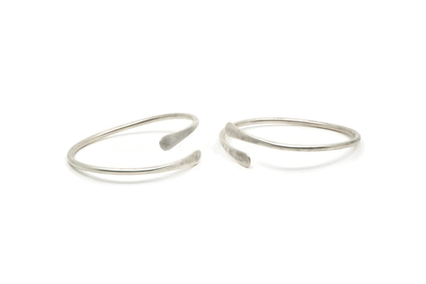 Silver Arm Cuff - Antique Silver Plated Brass Hammered Cuff Bracelet Bangles (67x3mm) BRC196 BRC060 S346